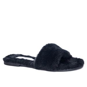 NEW IN BOX Chinese Laundry Mulholland Faux Fur Slides Size 9
